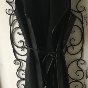Black Faux Leather Long Vest Never worn